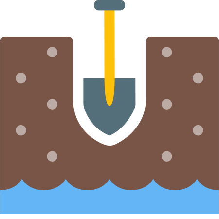 Diagram of a dug well showing its shallow construction and depth