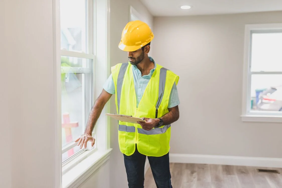 Man doing inspection of a house