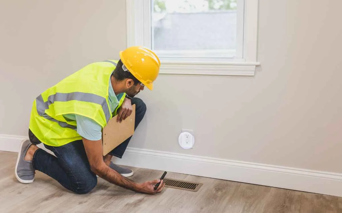 Man inspecting house