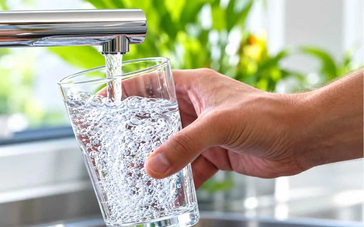 Drinking water from a faucet